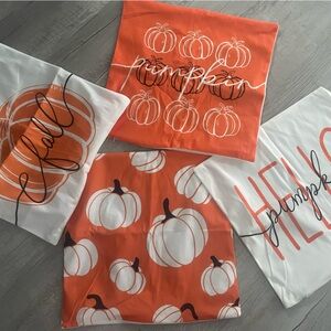 Orange and White Decorative Pillow Covers